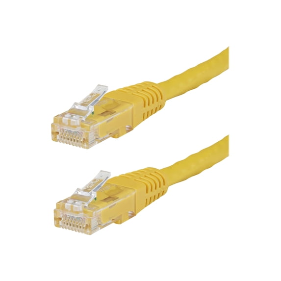 StarTech 8ft CAT6 Ethernet Cable - Yellow CAT 6 Gigabit Ethernet Wire -250Mhz 100W PoE RJ45 UTP Molded Network Patch Cord with Strain Relief (C6PATCH8YL)