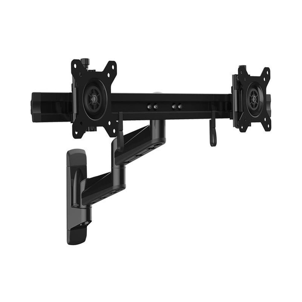 Black Dual Monitor Wall Mount with Full Motion Arm