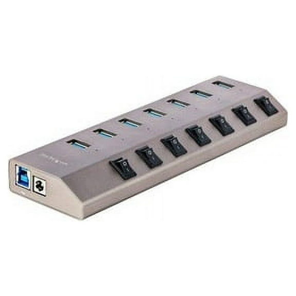 Startech.Com 7-port Self-powered Usb-c Hub With Individual On/off Switches, Usb 3.0 5gbps Expansion Hub W/power Supply, Desktop/laptop Usb-c To Usb-a Hub (5G7AIBSUSBHUB)
