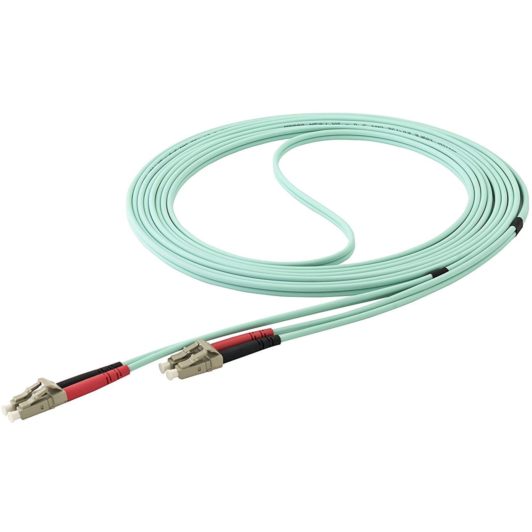 Startech.Com Aqua OM4 Duplex Multimode Fiber Optic Cable - 100 Gb - 50/125 - LSZH - LC/LC - 5 m