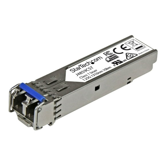 StarTech.com HPE J4859C Compatible SFP Module, 1000BASE-LX, 1GbE Single Mode (SMF)/Multi Mode MMF Fiber Optic Transceiver, LC Connector, 10km, 1310nm, DDM, HPE 1400, 1700, 1820, Mini GBIC - Lifetime Warranty (J4859CST) - SFP (mini-GBIC) transceiver module (equivalent to: HP J4859C) - 1GbE - 1000Base-LX - LC - up to 6.2 miles - 1310 nm - for HPE 1700, 2610, 93XX, Switch XL 10/100/1000; HPE Aruba 2530, 2930F 24, 2930F 48, 5406