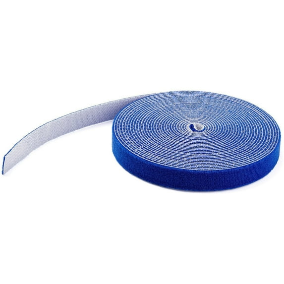 StarTech.com HKLP100BL Hook and Loop Tape - 100 ft. - Reusable Adjustable Cable Ties - Blue (HKLP100BL)