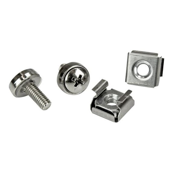 StarTech 100 Pkg M5 Mounting Screws and Cage Nuts for Server Rack Cabinet (CABSCREWM52)