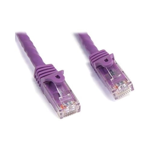 StarTech 25ft CAT6 Cable - Purple CAT6 Ethernet Cable - Gigabit Ethernet Wire - 250Mhz 100W PoE RJ45 UTP CAT 6 Network Patch Cord Snagless (N6PATCH25PL)