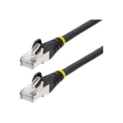 StarTech 1ft CAT6a Ethernet Cable Black Low Smoke Zero Halogen LSZH 10 GbE 100W PoE S/FTP Snagless RJ-45 Network Patch Cord