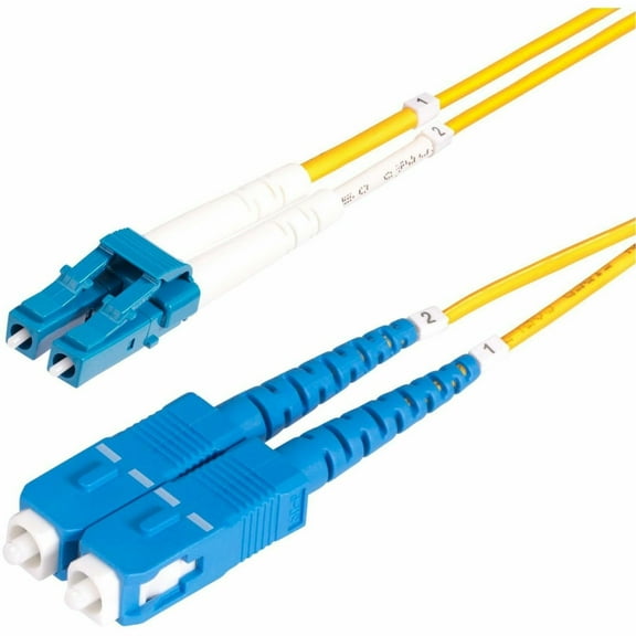 StarTech 3m 9.8ft LC to SC UPC OS2 Single Mode Duplex Fiber Optic Cable 9/125 100G Low Insertion Loss LSZH Fiber Jumper Cord