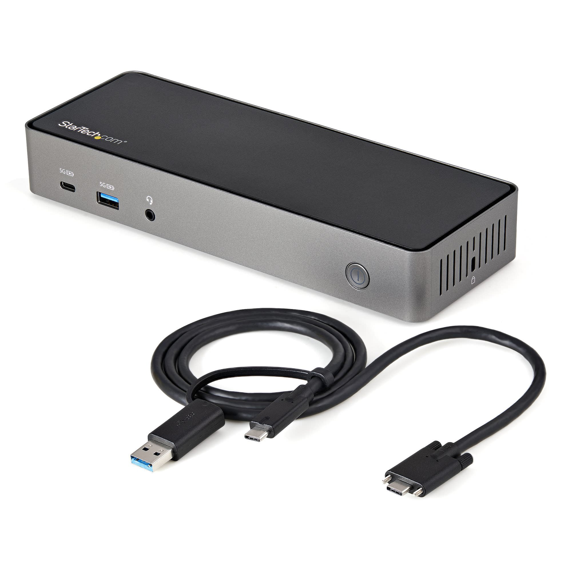 StarTech.com USB-C & USB-A Docking Station, Black and Gray