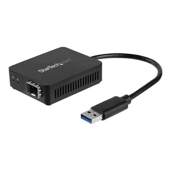 StarTech.com USB 3.0 to Fiber Optic Converter, Compact USB to Open SFP Adapter, USB to Gigabit Network Adapter, USB 3.0 Fiber Adapter Multi Mode(MMF)/Single Mode Fiber (SMF) Compatible - USB Ethernet adapter (US1GA30SFP) - Network adapter - USB 3.0 - 1000Base-LX/1000Base-SX x 1 - black