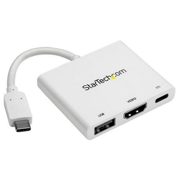 Startech  USB Type-C to HDMI Adapter with Power Delivery& USB Port USB C 4K - White