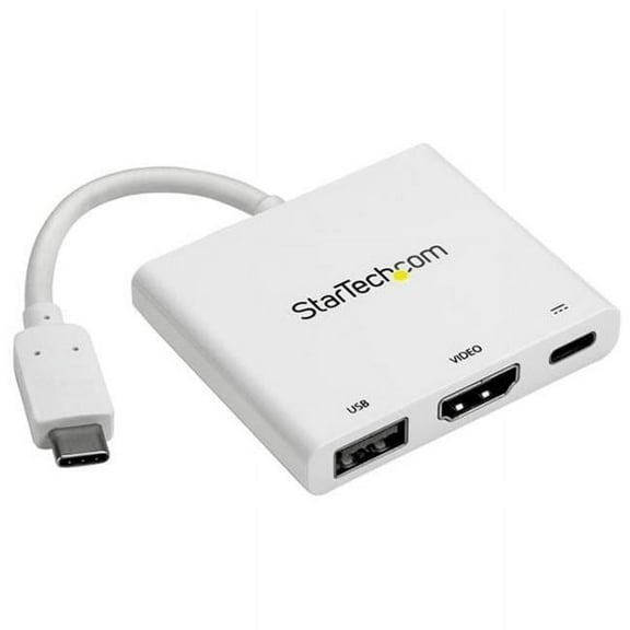 Startech USB Type-C to HDMI Adapter with Power Delivery& USB Port USB C 4K - White