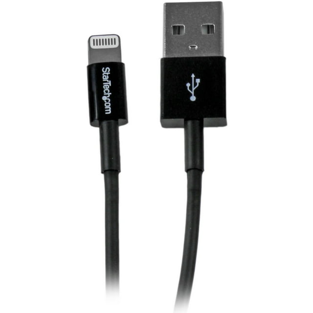 Startech USBLT1MBS USB to Lightning Cable Apple MFi Certified Slim 1 m (3 ft.) Black
