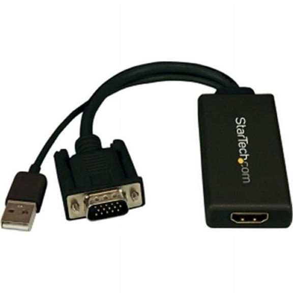 Startech Vga To Hdmi Adapter With Usb Audio & Power -portable Vga To Hdmi Converter -1080