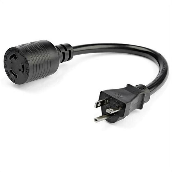 Startech.com 1ft / 0.3m Adapter Cord - Nema-l5-20r To Nema-5-20p - Cable - Nema L5-20r (r) Locking To Nema 5-20p (p) Locking - Ac 125 V - 20 A - 1 Ft - Mlded - Black