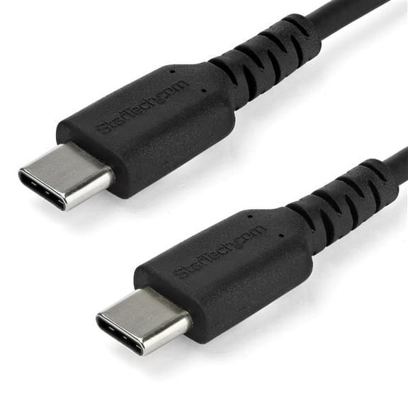Startech.com 2m C Cable, Durable Fast & Sync 2.0 Type C To C Lptop Cord, Tpe Jacket Aramid Fiber M/m 60w Black, Samsung S10, S20 Ipd Pro Ms Surface - Heavy Duty And Rugged (rusb2cc2mb) -