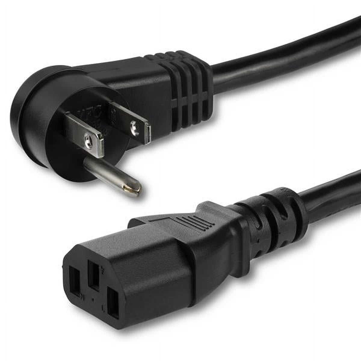 Startech.com 3 Ft. Cord - Right-angle Nema 5-15p To C13 - Cable - Iec 60320 C13 Straight To Nema 5-15p (p) Right-angled - 125 V - 10 A - 3 Ft - Black
