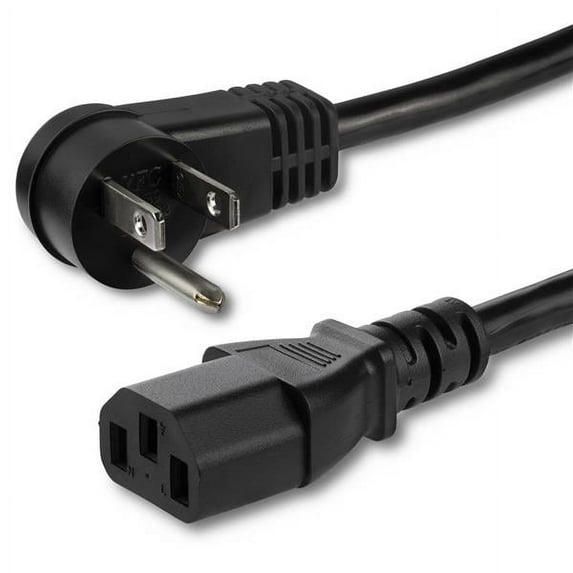 Startech.com 3 Ft. Cord - Right-angle Nema 5-15p To C13 - Cable - Iec 60320 C13 Straight To Nema 5-15p (p) Right-angled - 125 V - 10 A - 3 Ft - Black