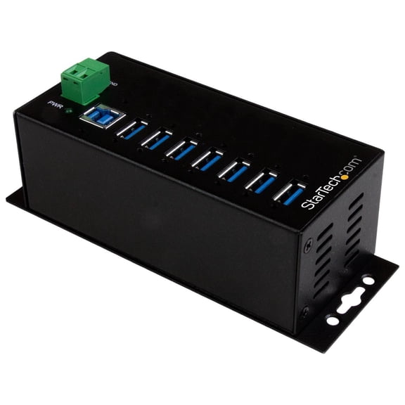 StarTech.com HB30A7AME 7-Port Industrial USB 3.0 Hub with External Power Adapter - ESD & 350W Surge Protection (HB30A7AME)