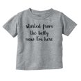 thumbnail image 1 of Started From Belly Now Here Funny Rap Toddler Boy Girl T Shirt Infant Toddler Brisco Brands 18M, 1 of 6