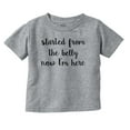 thumbnail image 1 of Started From Belly Now Here Funny Rap Toddler Boy Girl T Shirt Infant Toddler Brisco Brands 4T, 1 of 6