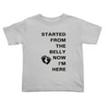 thumbnail image 1 of Started from the Belly Now I'm Here Cute Toddler T Shirts for Boys Girls (Gray, 5/6T), 1 of 5