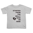 thumbnail image 1 of Started from the Belly Now I'm Here Cute Toddler T Shirts for Boys Girls (Gray, Youth XL), 1 of 5