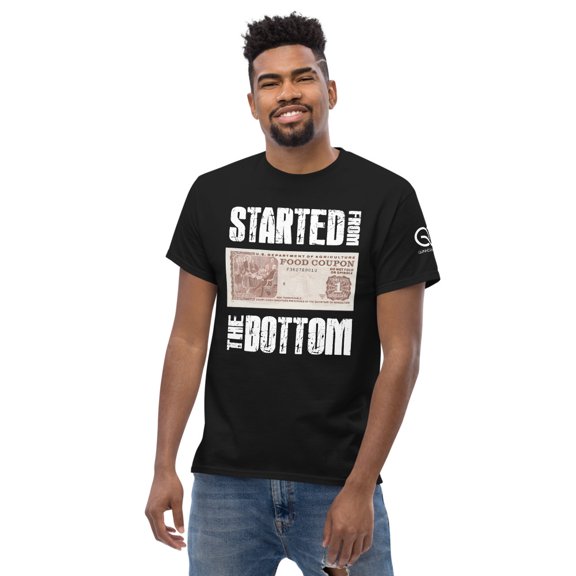 Started from the bottom now we're here Men's classic tee (Black, 2XL)