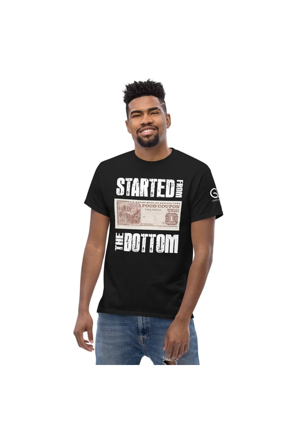 Started from the bottom now we're here Men's classic tee (Black, S)