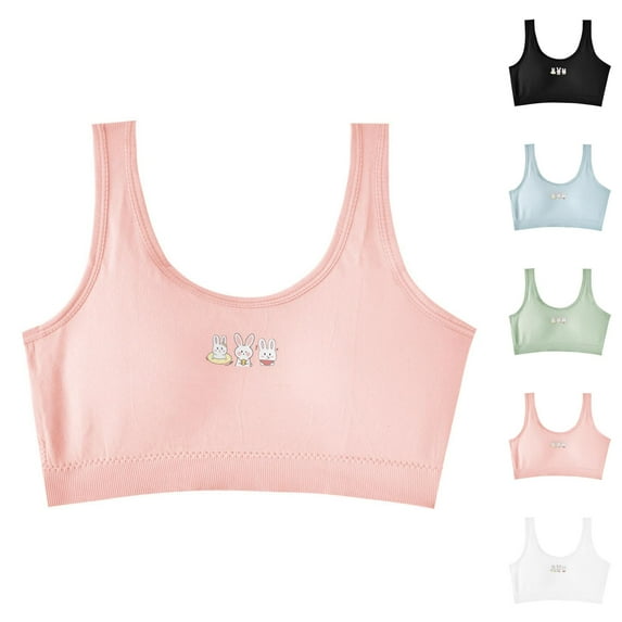 Starter Bra No Underwire Bra for Girls Girls Underwear Teen Girls' Sports Bra with Racerback Straps Soft Elastic Waistband Spandex for Ages 10 to 16 - Comfort and Support for Active Girls