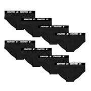 Starter Cotton Mens Briefs Breathable Underwear for Men, Black XL 8-Pack
