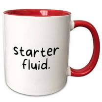 3drose, Starter Fluid - Coffee, 11oz Two-tone Red Mug