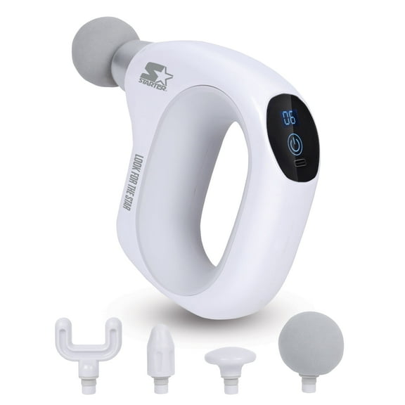 Starter Handheld Massager with 4 Versatile Heads, Body & Neck Massager, White