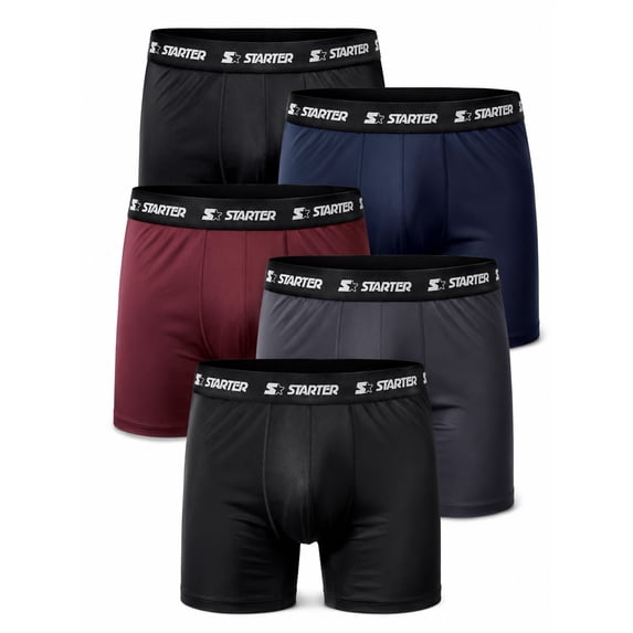 Starter Men’s Active Performance Boxer Briefs, 5-Pack, Sizes S-XL