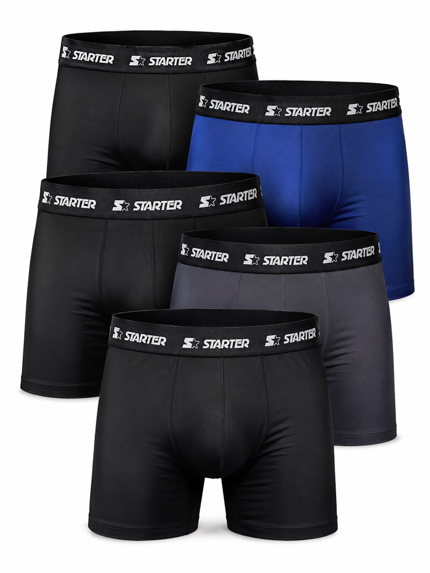 Starter Men’s Active Performance Boxer Briefs, 5-Pack, Sizes S-XL