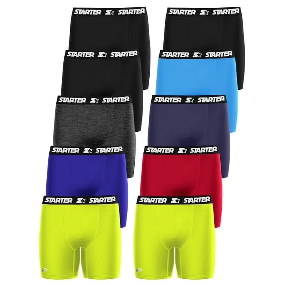 Starter Men’s Breathable Cotton Boxer Brief, (10 Pack)