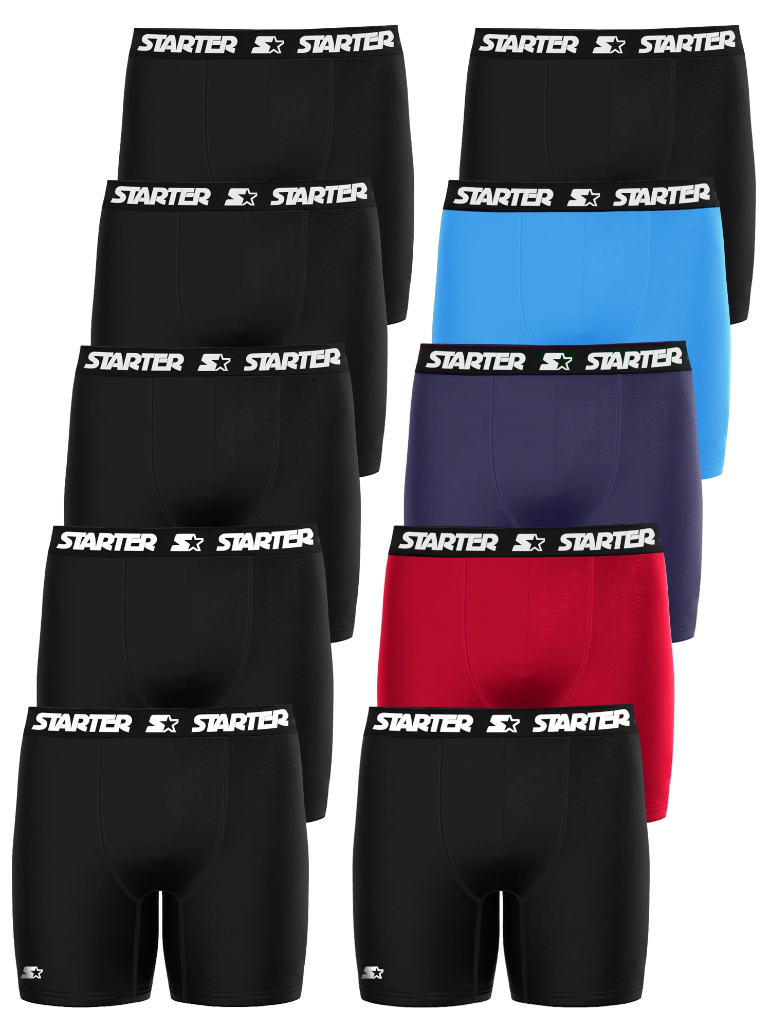 Starter Men's Breathable Cotton Boxer Briefs, (10 Pack)