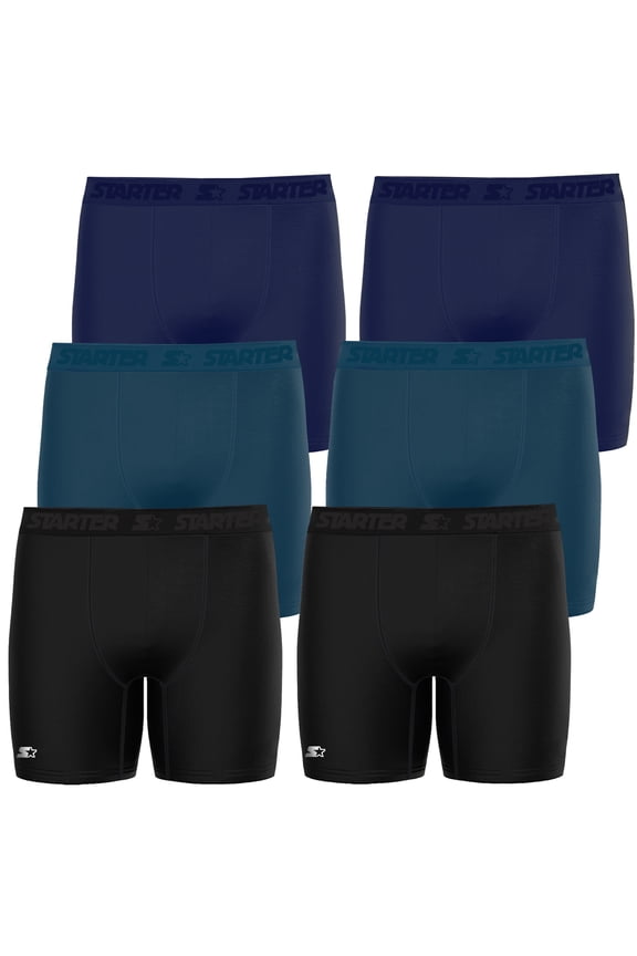 Men’s Breathable Polyester Boxer Brief, Multicolor (6 Pack)