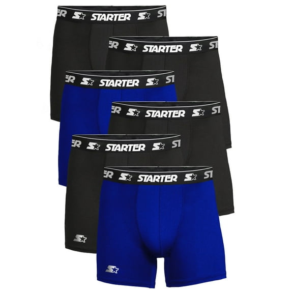 Starter Men's Breathable Polyester Boxer Briefs, Multicolor (6 Pack)