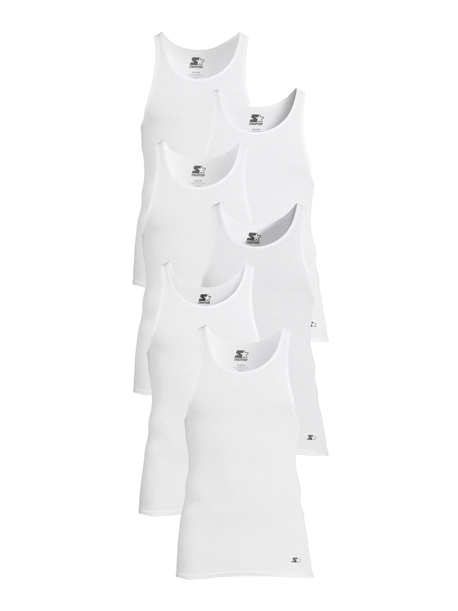 Starter Men's Breathable Tagless Tank Top Under Shirts, 6