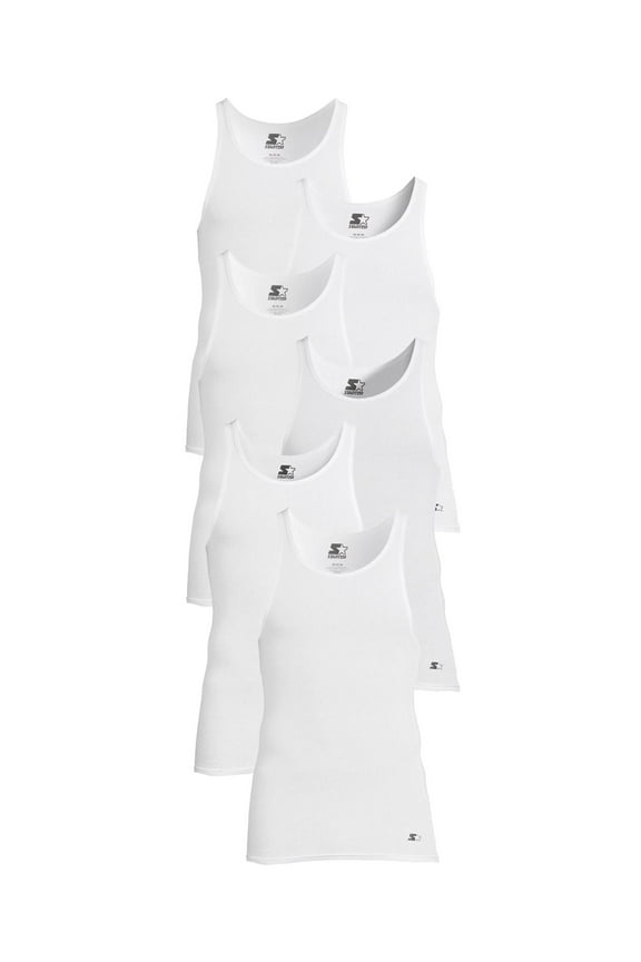 Men's Breathable Tagless Tank Top Under Shirts, 6-Pack