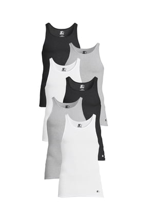 Men's Breathable Tagless Tank Top Under Shirts, 6-Pack