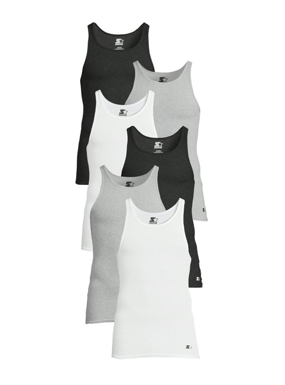 Men's Breathable Tagless Tank Top Under Shirts, 6-Pack