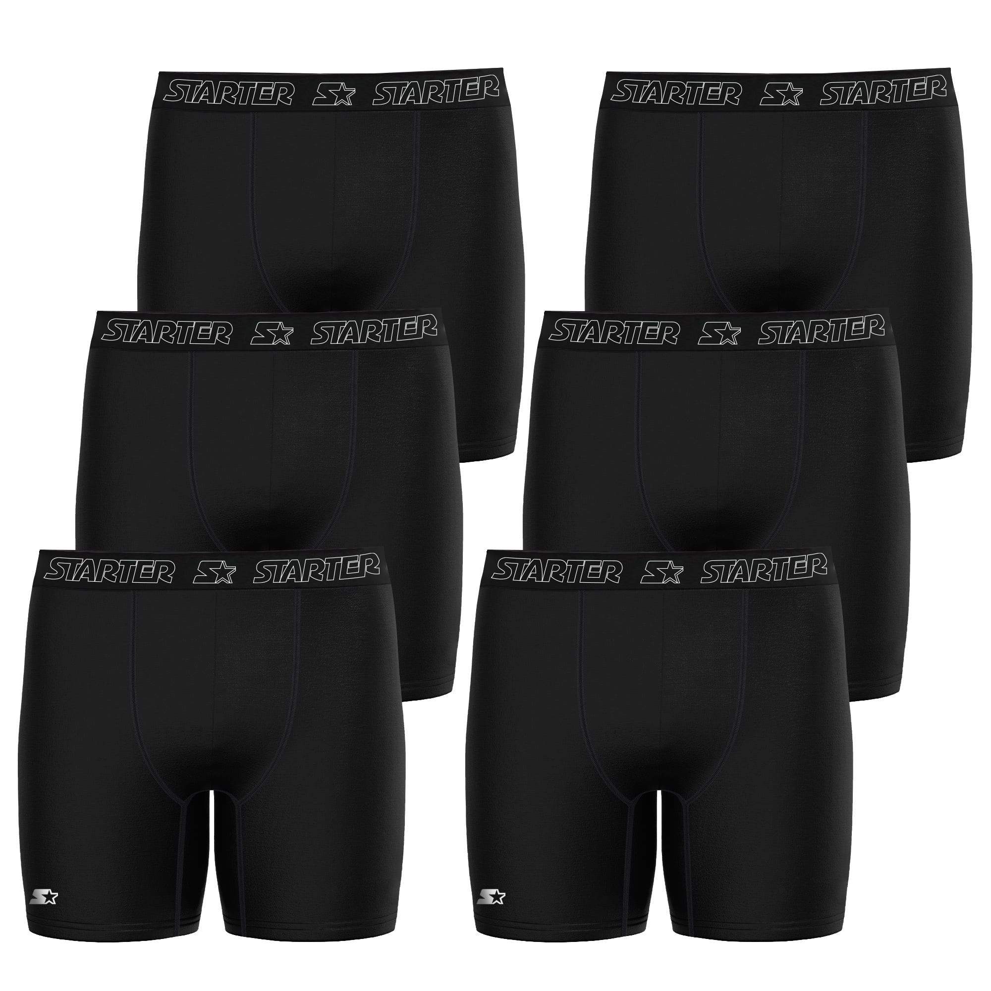 Starter Men's Cotton Stretch Boxer Briefs, 6Pack