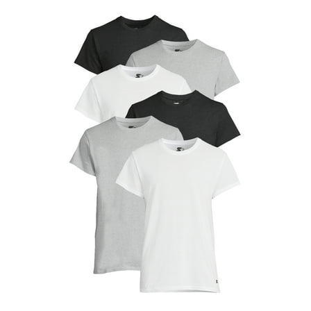 Starter Men's Crewneck Tees with Short Sleeves, 6-Pack