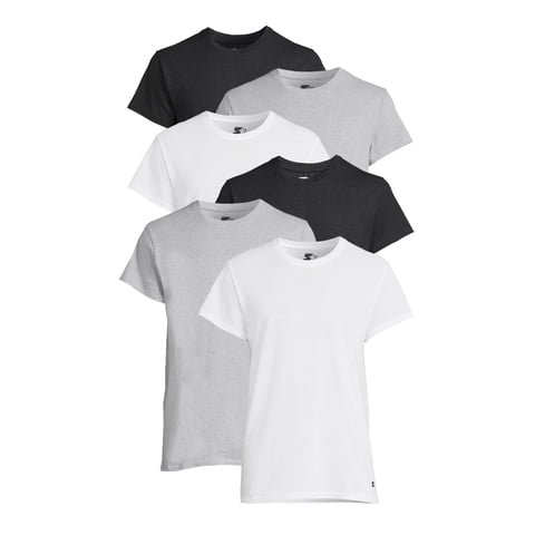 Men's Crewneck Tees with Short Sleeves, 6-Pack