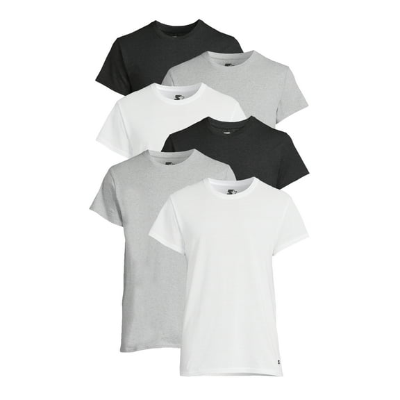 Starter Men's Crewneck Tees with Short Sleeves, 6-Pack
