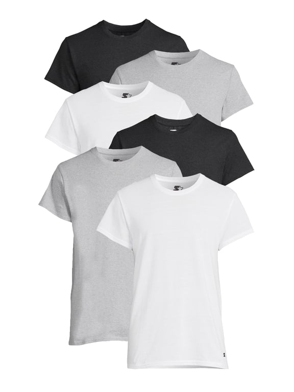 Men's Crewneck Tees with Short Sleeves, 6-Pack