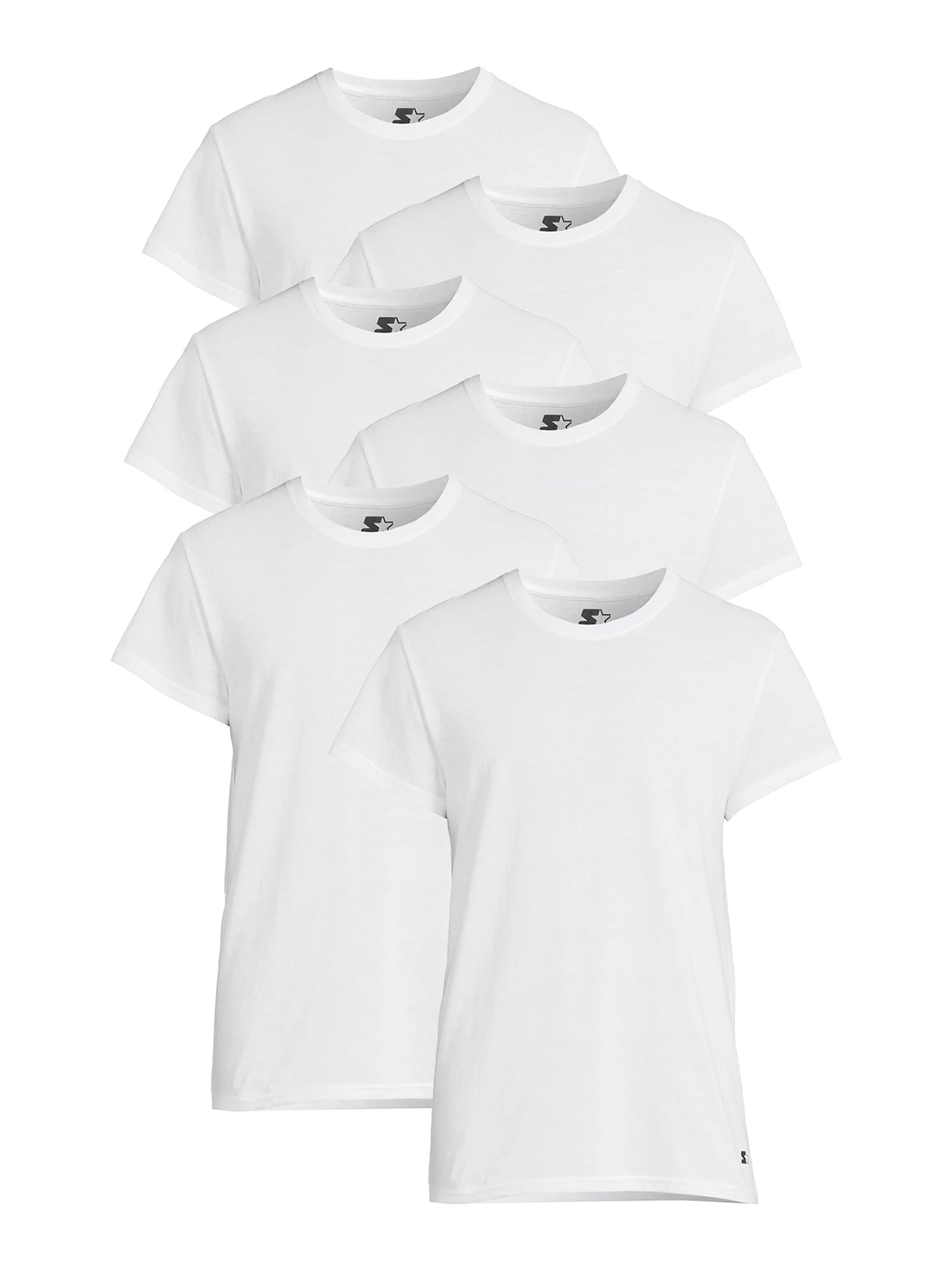 Starter Men's Crewneck Tees with Short Sleeves, 6-Pack