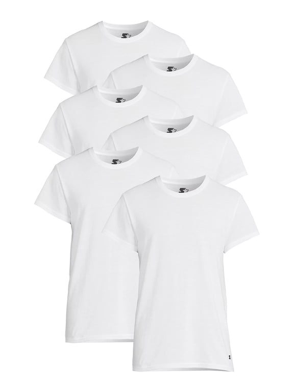 Men's Crewneck Tees with Short Sleeves, 6-Pack