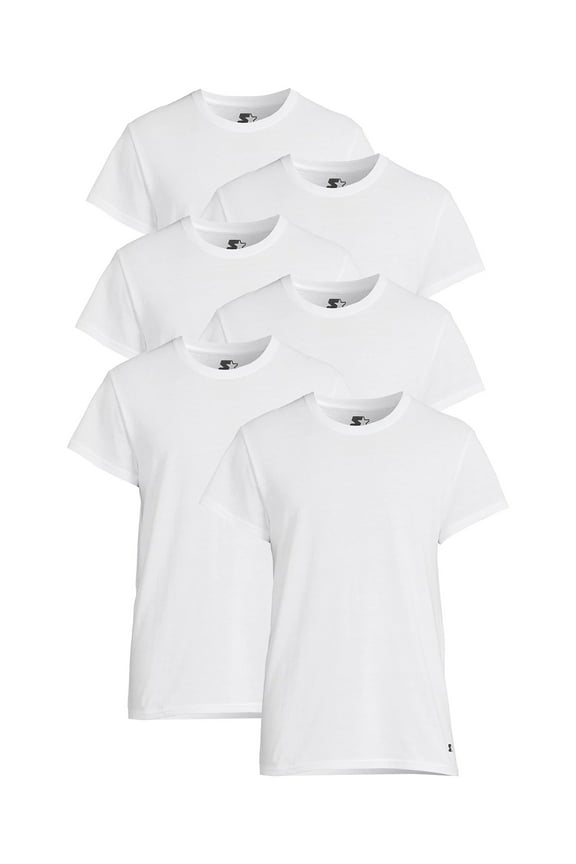 Men's Crewneck Tees with Short Sleeves, 6-Pack