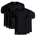 thumbnail image 1 of Starter Men’s Essential V Neck Black Undershirt Breathable Cotton Shirt, 6-Pack, 1 of 7